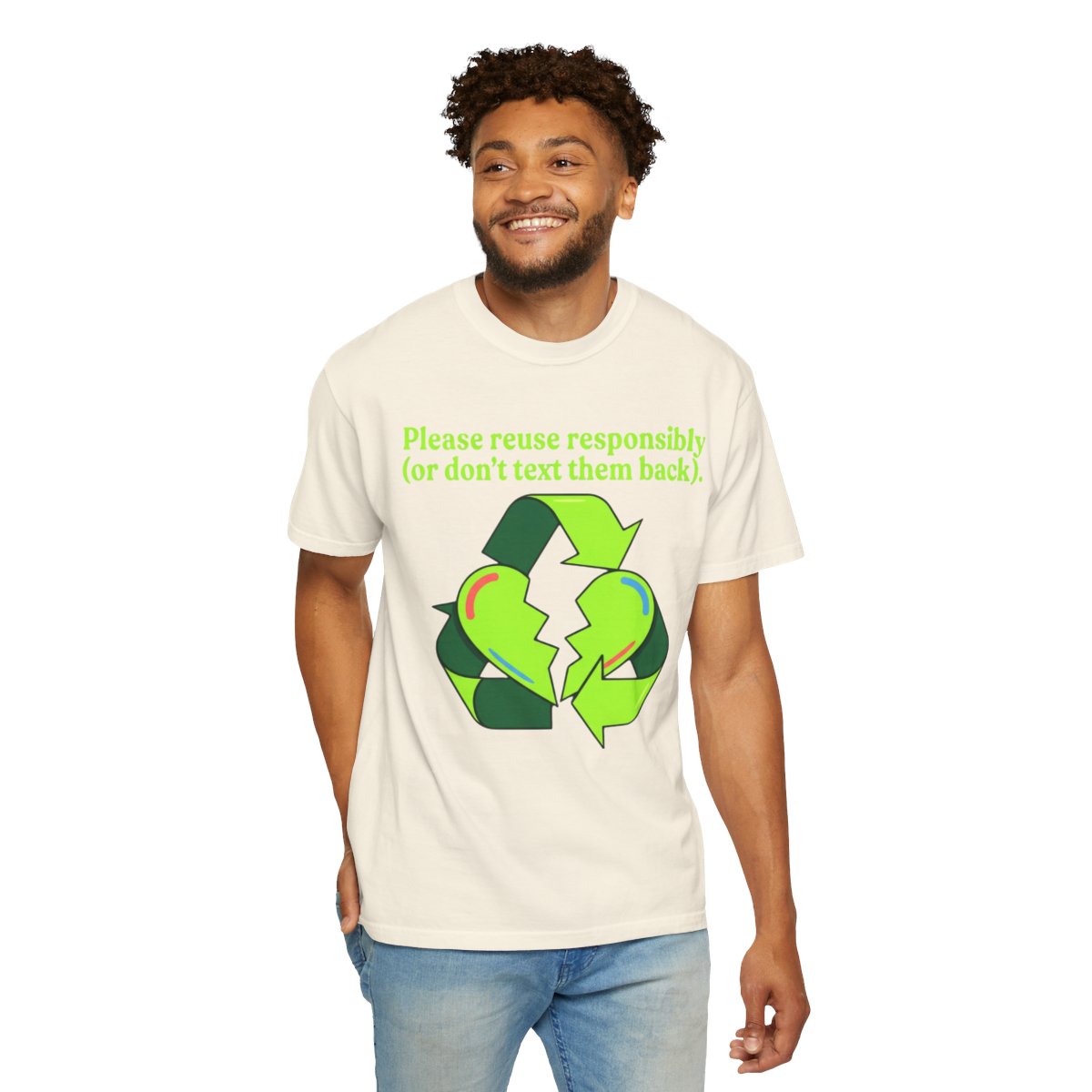 Color: Ivory | Don't Text Them Back Unisex Garment-Dyed Tee