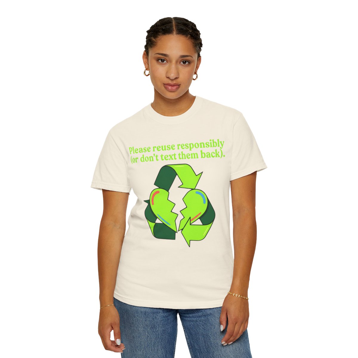 Color: Ivory | Don't Text Them Back Unisex Garment-Dyed Tee