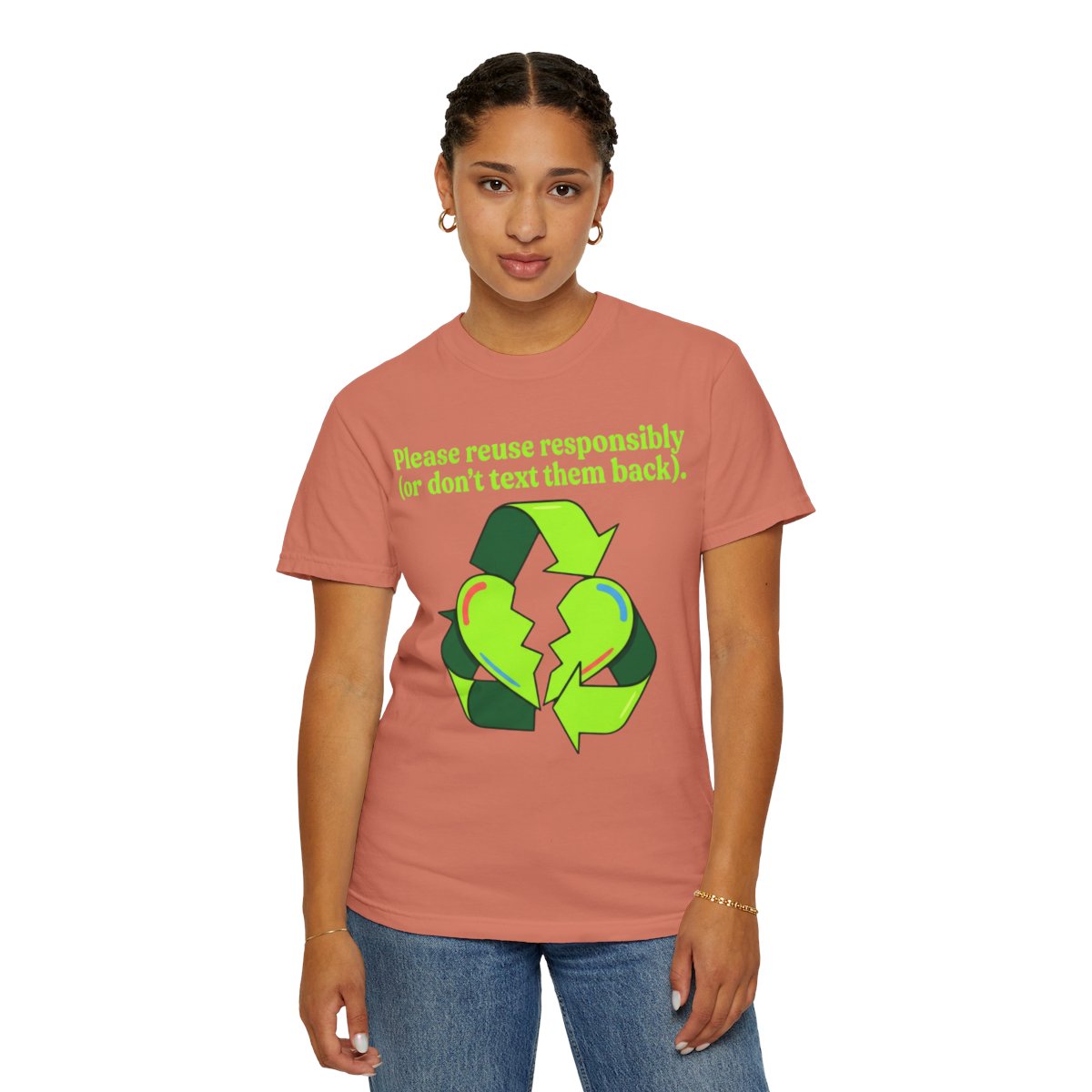 Color: Terracotta | Don't Text Them Back Unisex Garment-Dyed Tee
