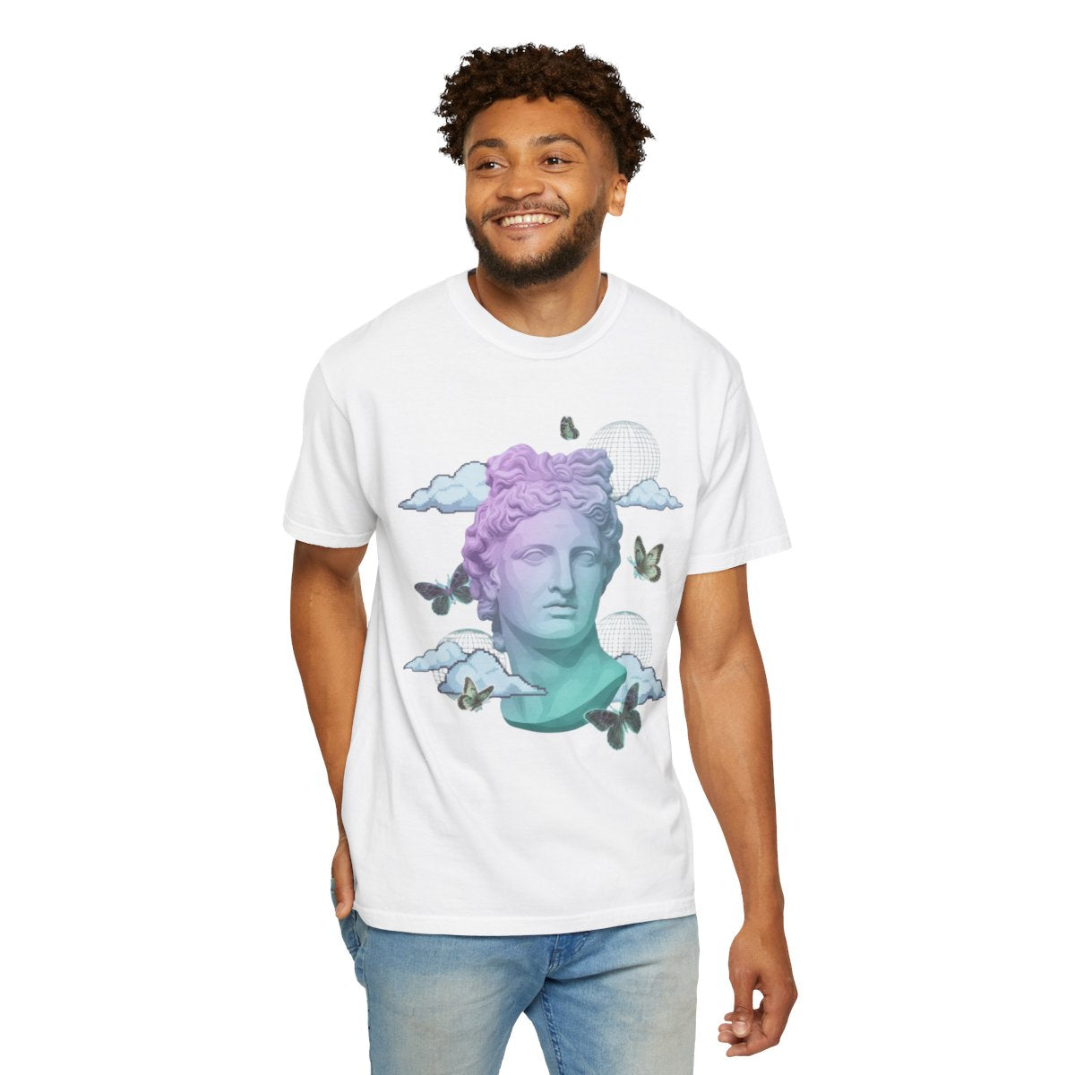 Color: White | Dreamscape Unisex Garment-Dyed Tee
