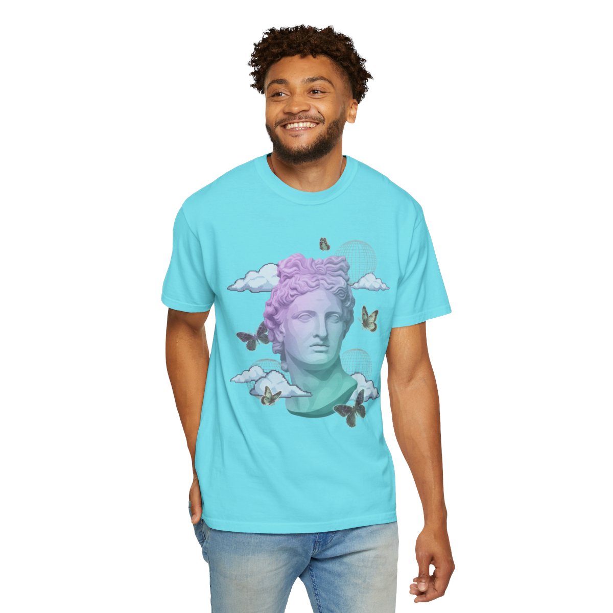 Color: Lagoon Blue | Dreamscape Unisex Garment-Dyed Tee