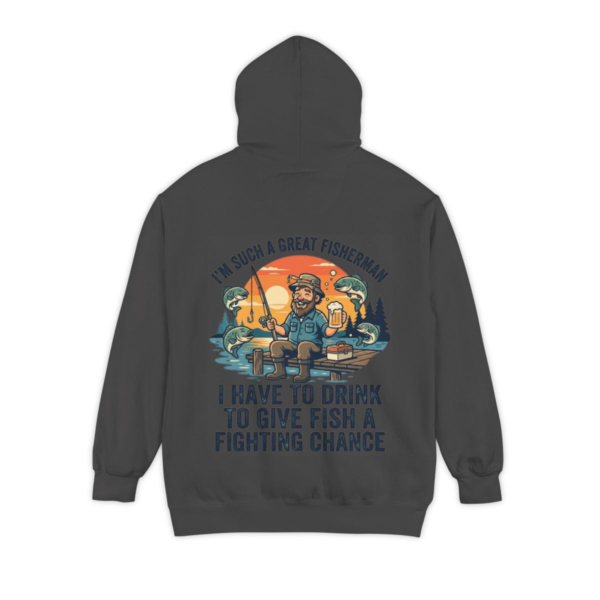 Color: Pepper | Drink to Give Fish a Fighting Chance Garment-Dyed Hoodie
