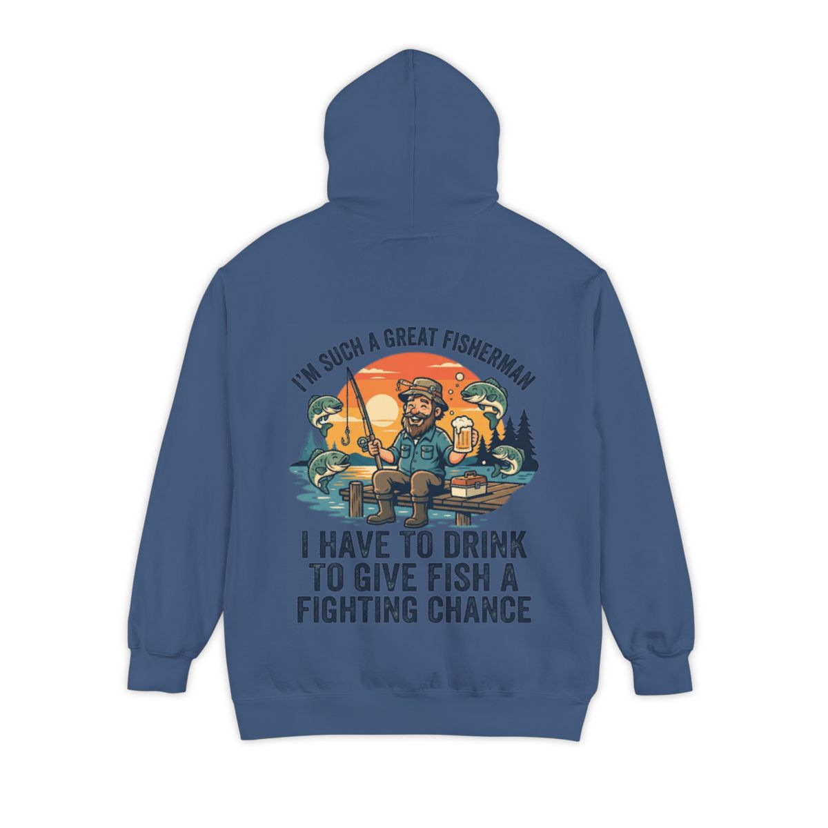 Color: True Navy | Drink to Give Fish a Fighting Chance Garment-Dyed Hoodie