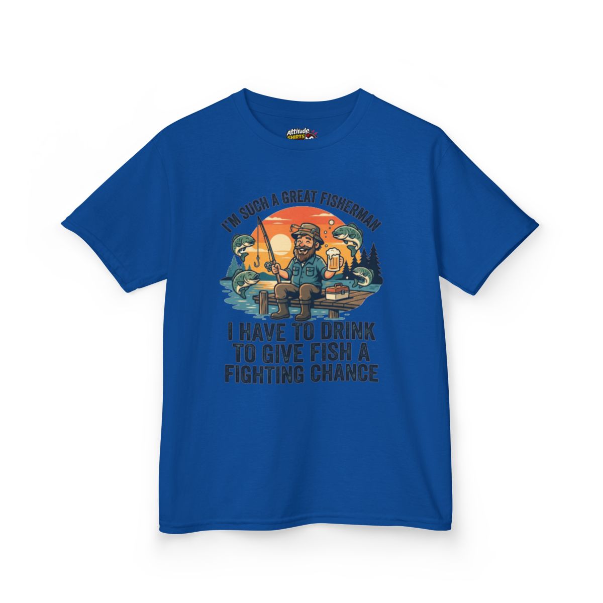 Color: Royal | Drink to Give Fish a Fighting Chance Kids Tee