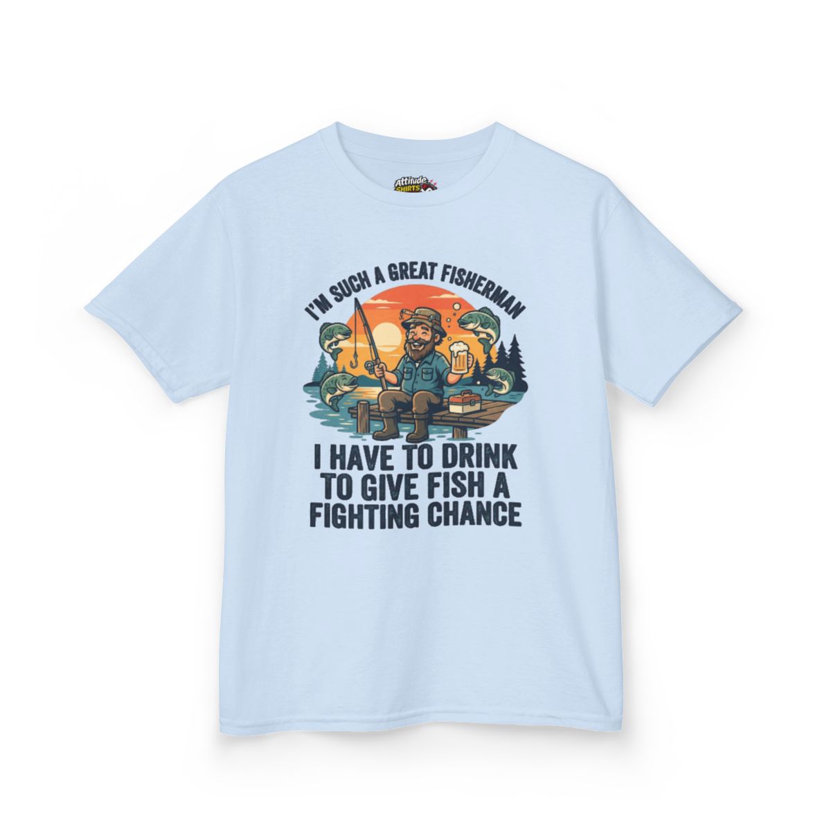 Color: Light Blue | Drink to Give Fish a Fighting Chance Kids Tee