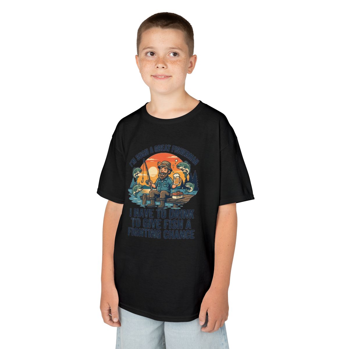 Color: Black | Drink to Give Fish a Fighting Chance Kids Tee