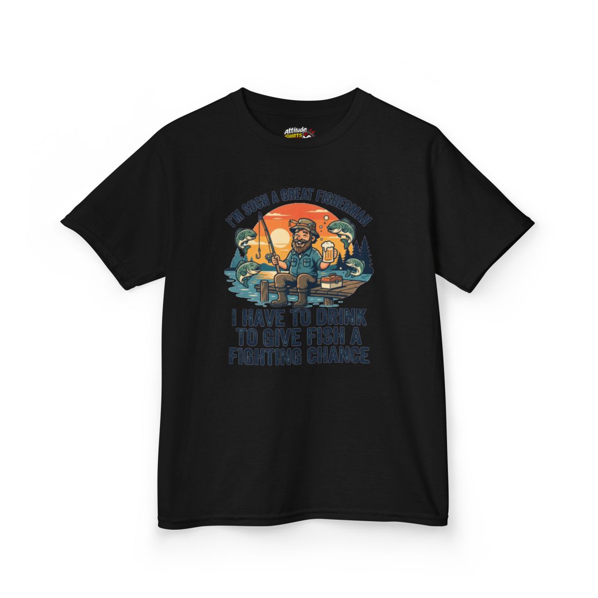 Color: Black | Drink to Give Fish a Fighting Chance Kids Tee