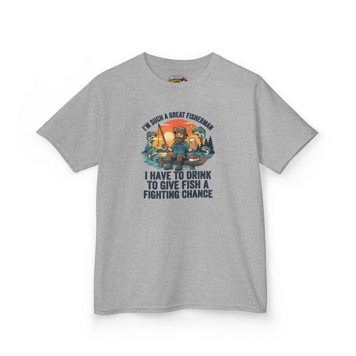 Color: Sport Grey | Drink to Give Fish a Fighting Chance Kids Tee