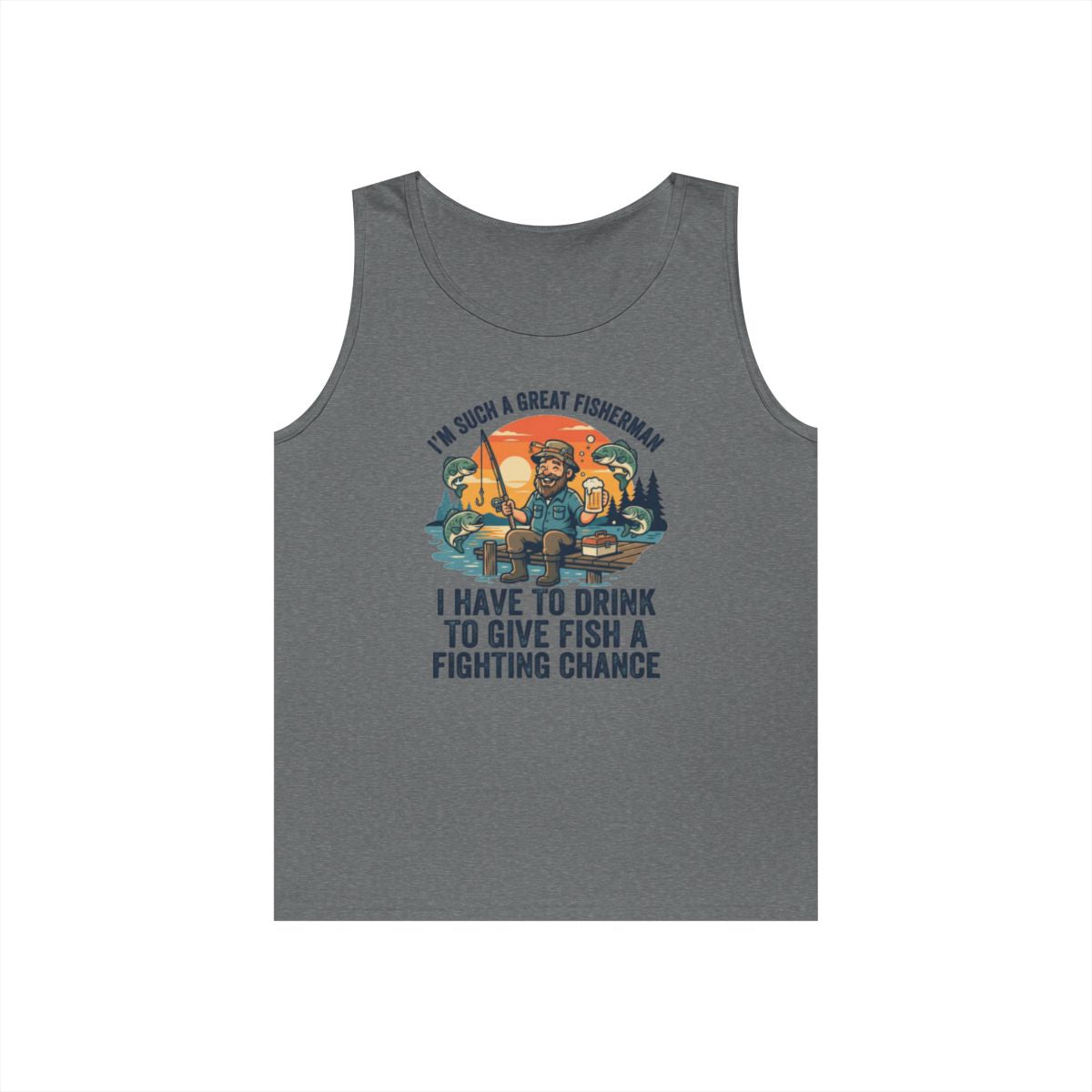 Color: Graphite Heather | Drink to Give Fish a Fighting Chance Tank Top