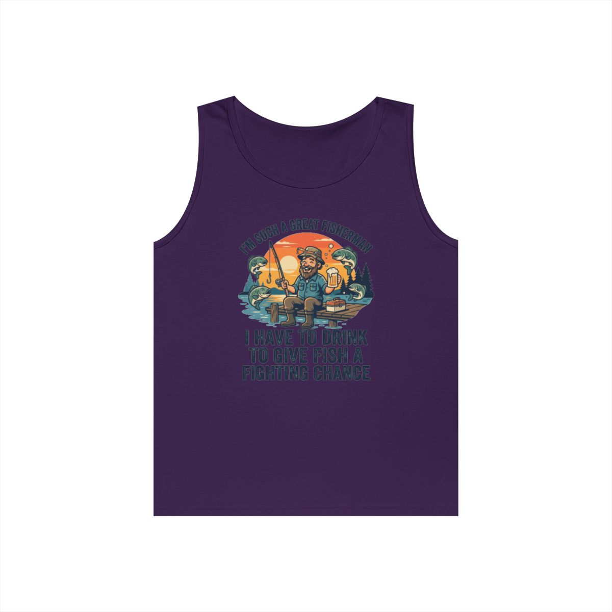 Color: Purple | Drink to Give Fish a Fighting Chance Tank Top