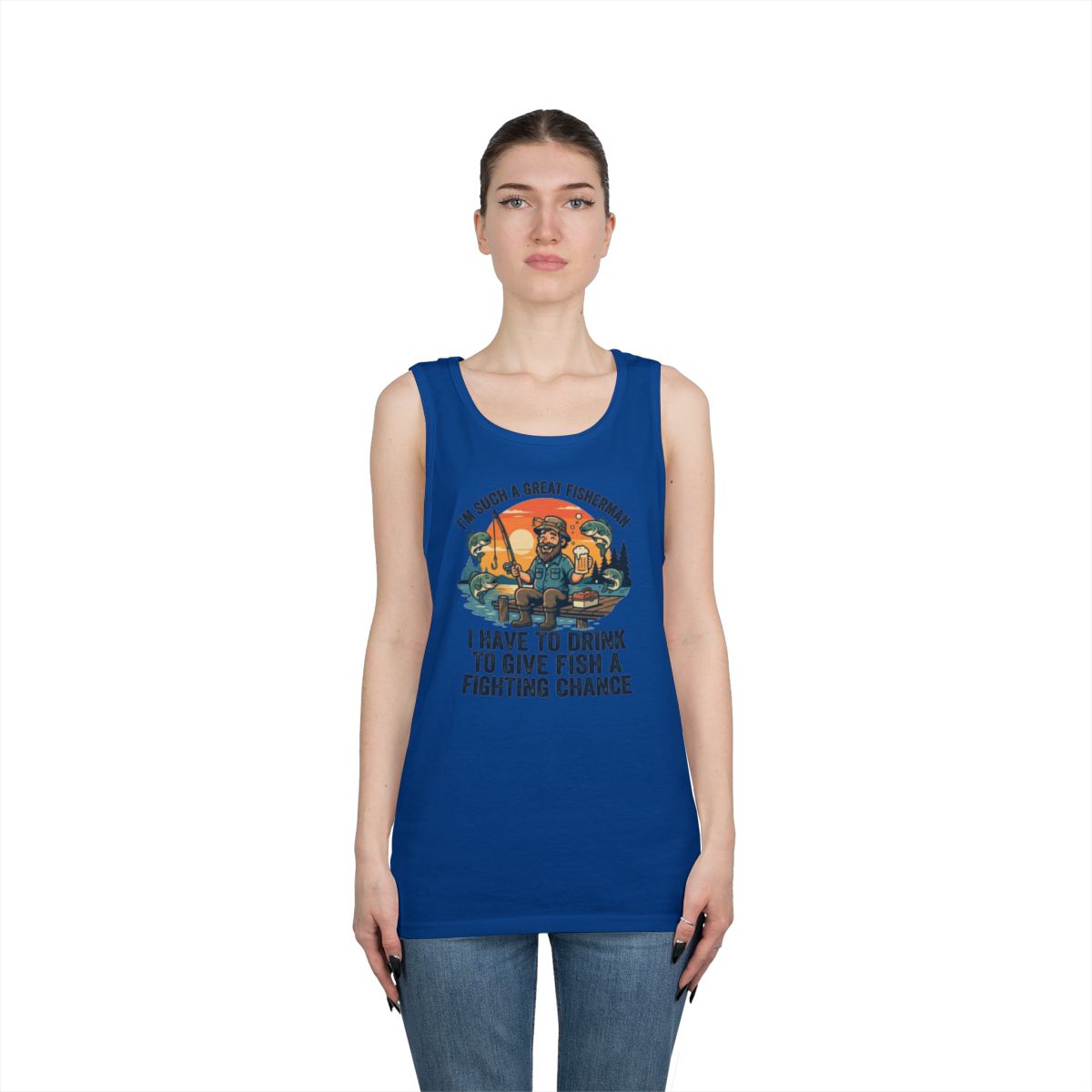 Color: Royal | Drink to Give Fish a Fighting Chance Tank Top