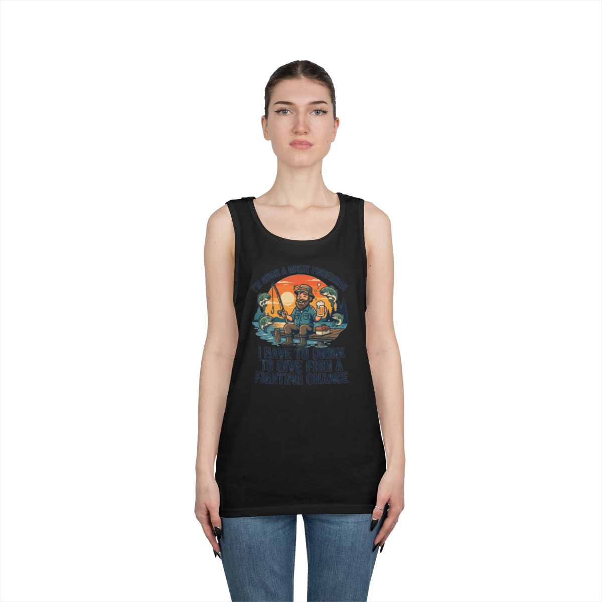 Color: Black | Drink to Give Fish a Fighting Chance Tank Top
