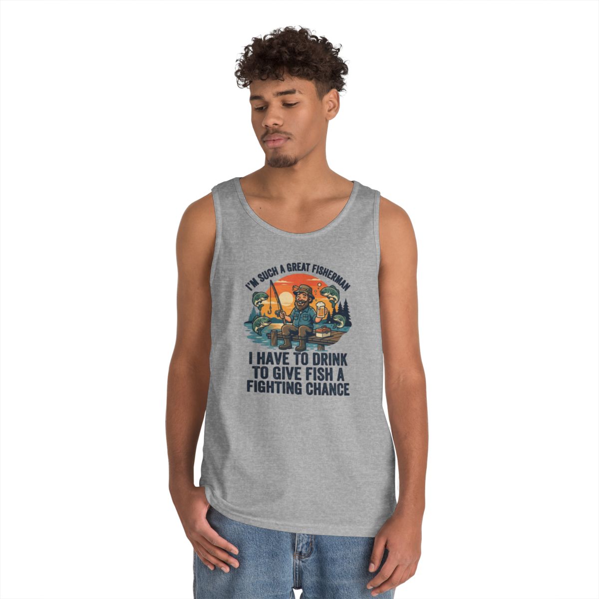 Color: Sport Grey | Drink to Give Fish a Fighting Chance Tank Top