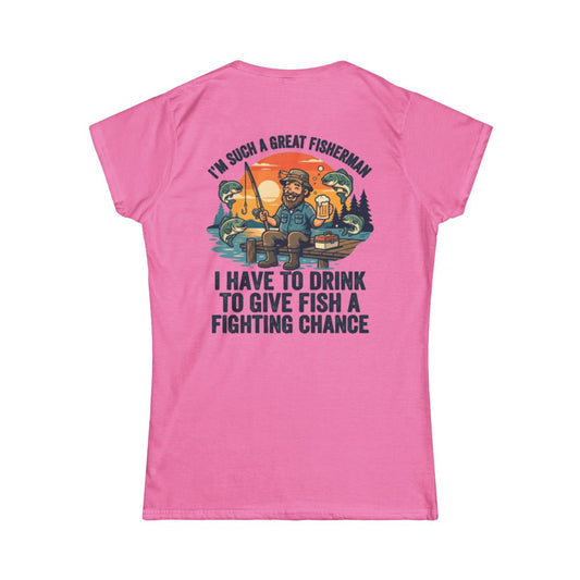 Color: Azalea | Drink to Give Fish a Fighting Chance Women's Tee