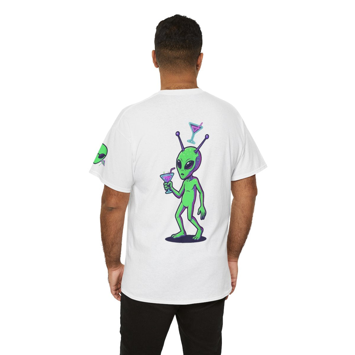 Color: White | Drunk Alien Premium Graphic Tee