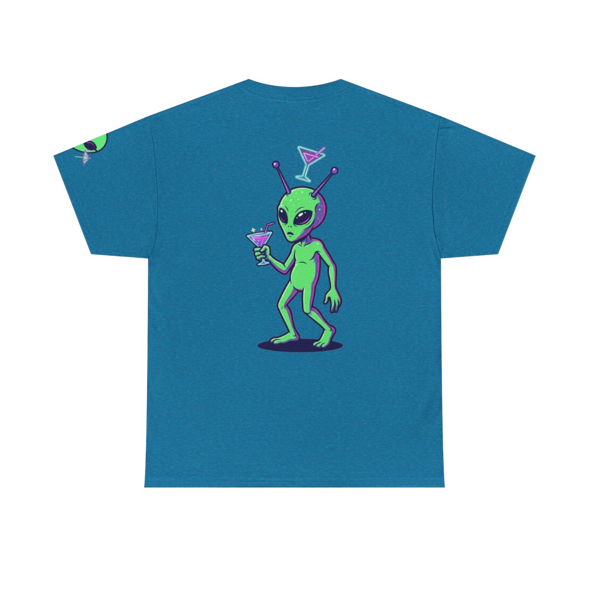 Color: Antique Sapphire | Drunk Alien Premium Graphic Tee