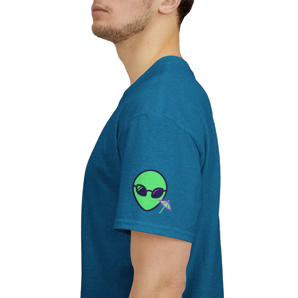Color: Antique Sapphire | Drunk Alien Premium Graphic Tee