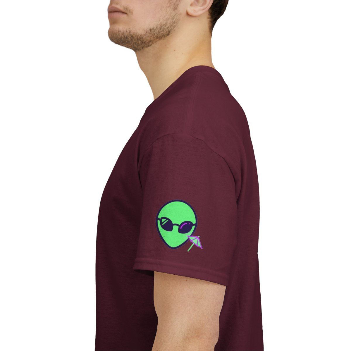Color: Maroon | Drunk Alien Premium Graphic Tee