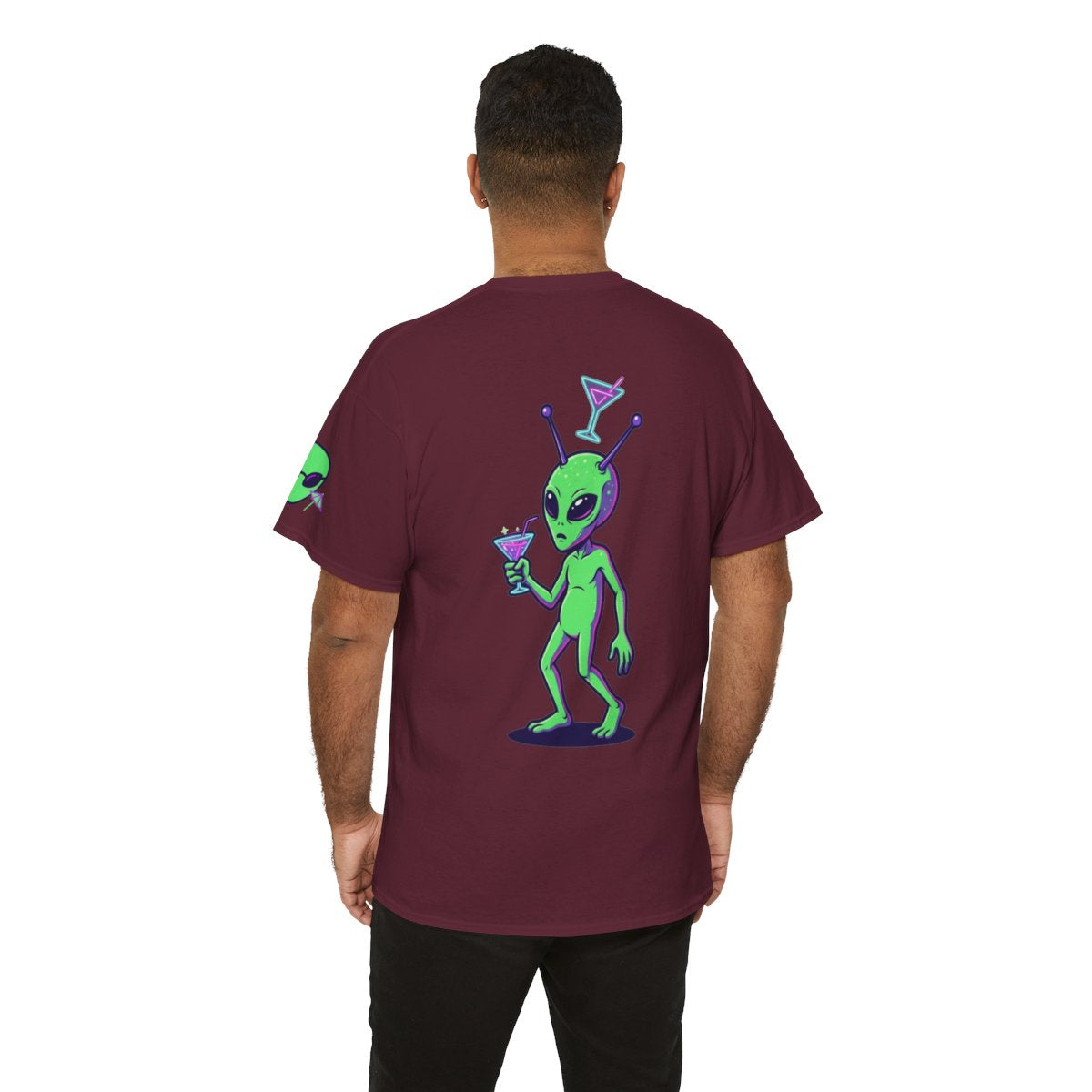 Color: Maroon | Drunk Alien Premium Graphic Tee
