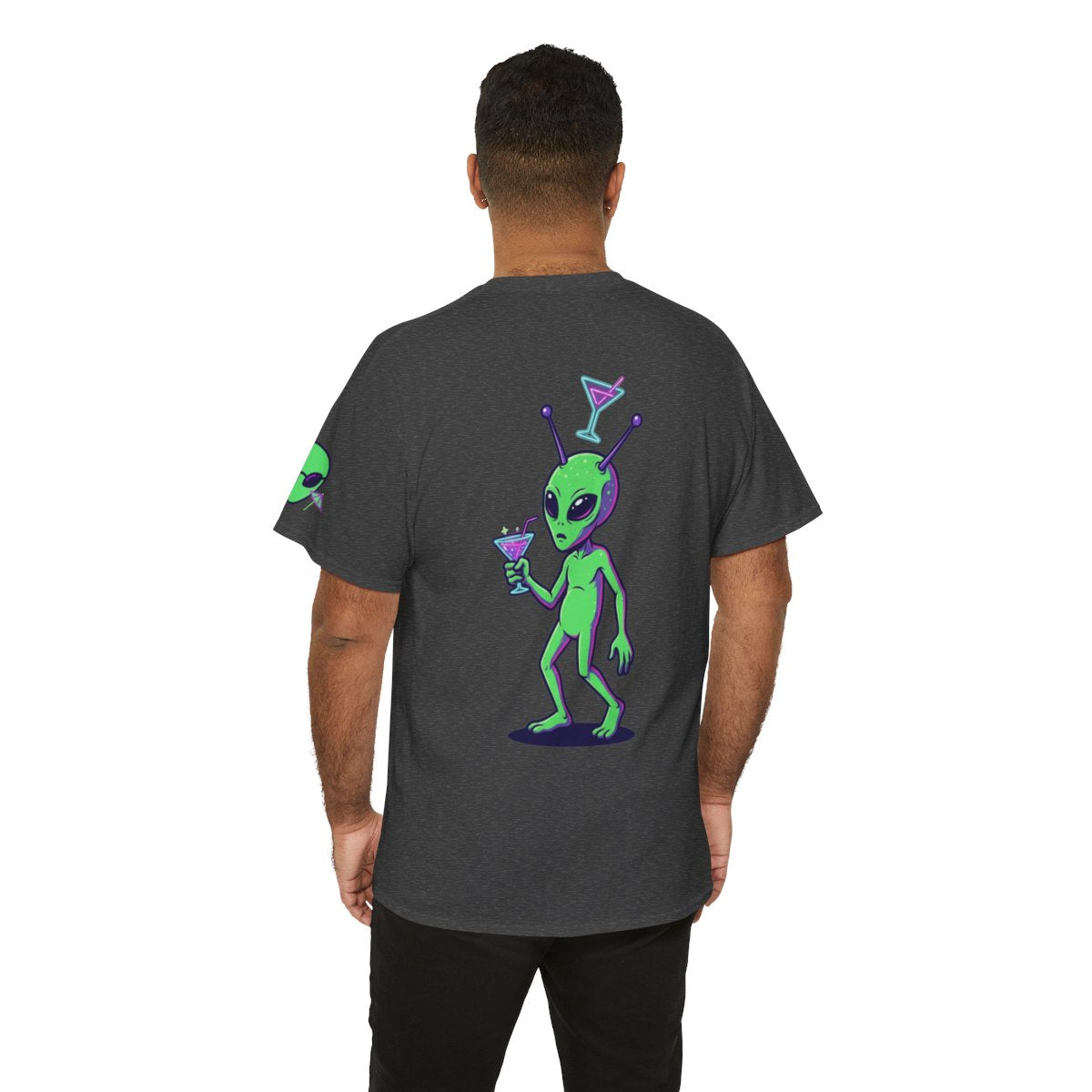 Color: Dark Heather | Drunk Alien Premium Graphic Tee