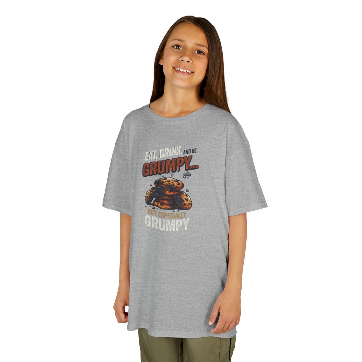 Color: Sport Grey | Eat Drink And Be Grumpy Kids Tee