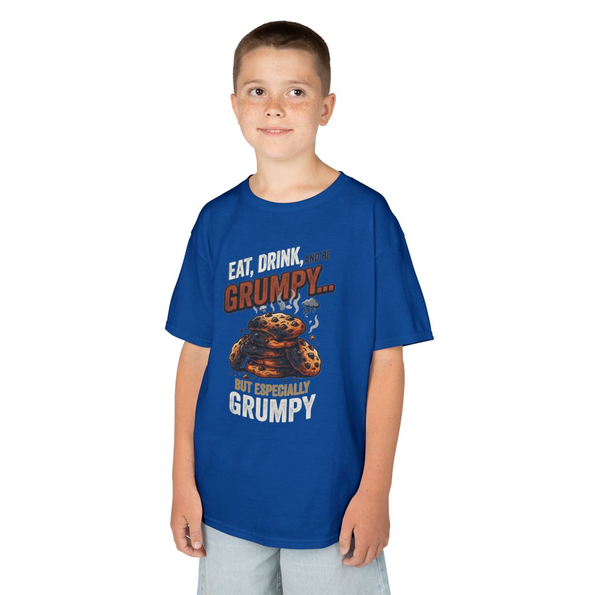 Color: Royal | Eat Drink And Be Grumpy Kids Tee