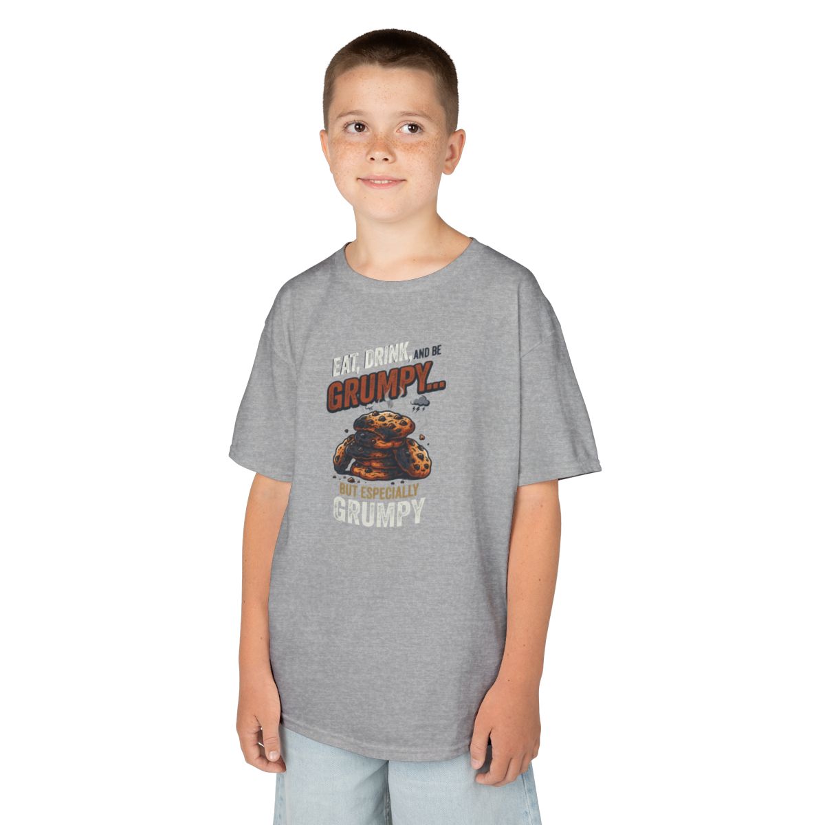 Color: Sport Grey | Eat Drink And Be Grumpy Kids Tee