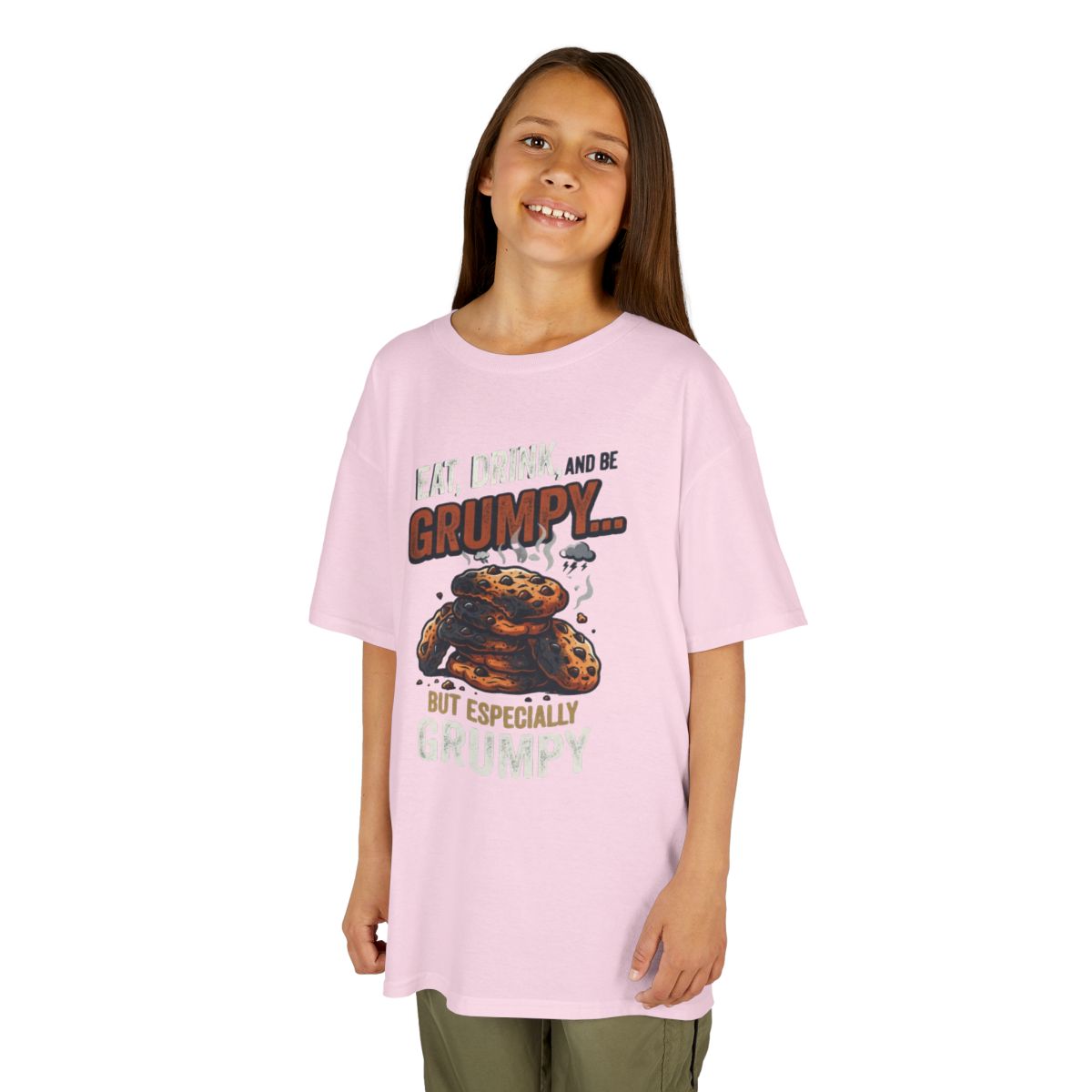 Color: Light Pink | Eat Drink And Be Grumpy Kids Tee