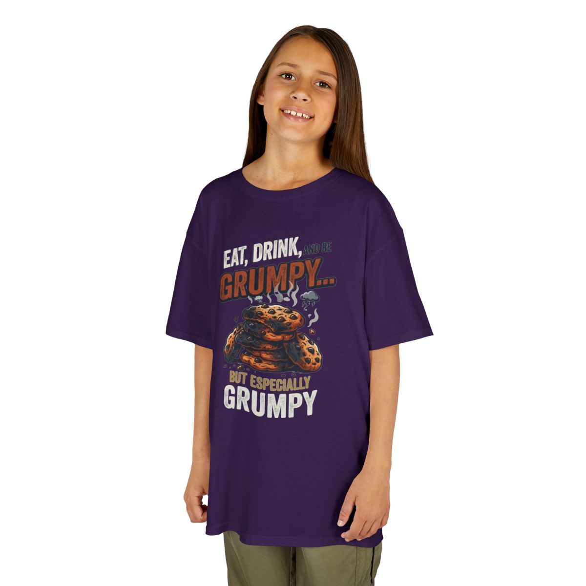 Color: Purple | Eat Drink And Be Grumpy Kids Tee
