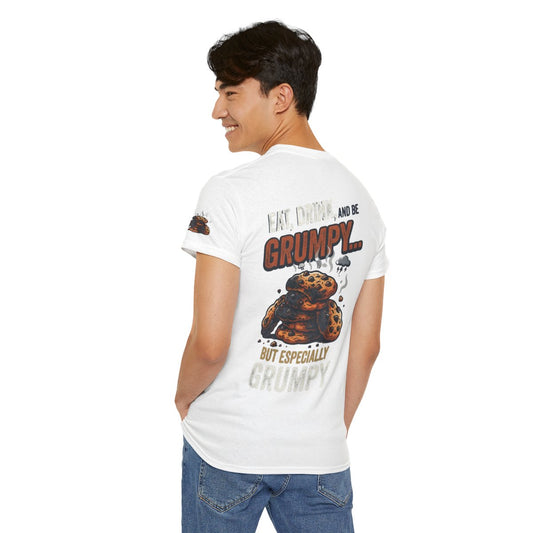Color: White | Eat Drink And Be Grumpy Premium Graphic Tee