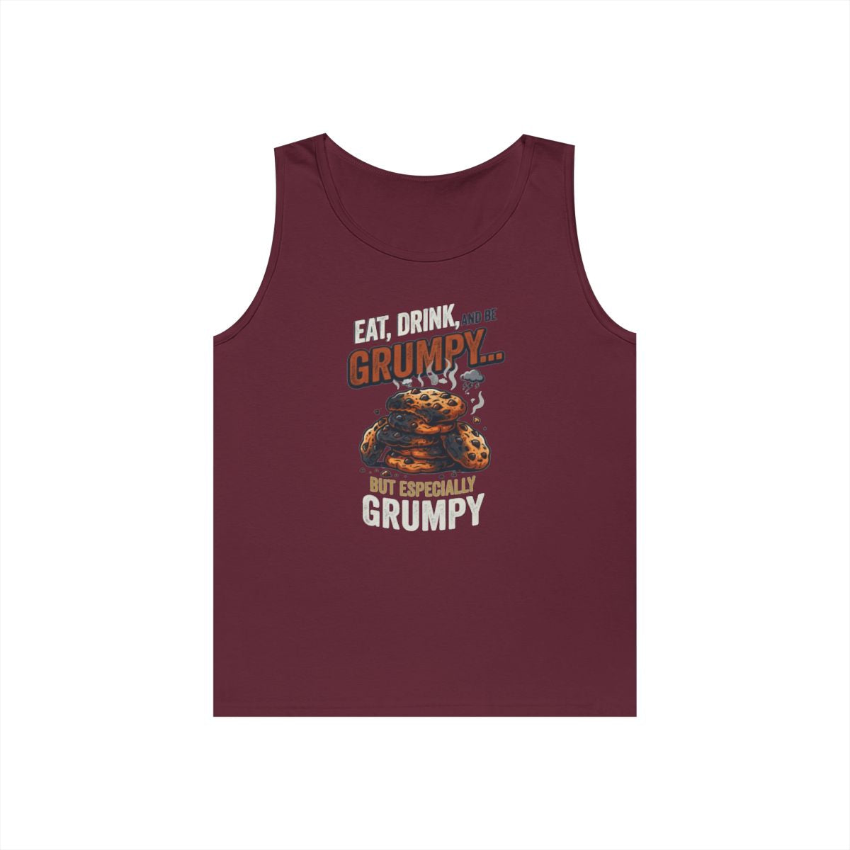 Color: Maroon | Eat Drink And Be Grumpy Tank Top