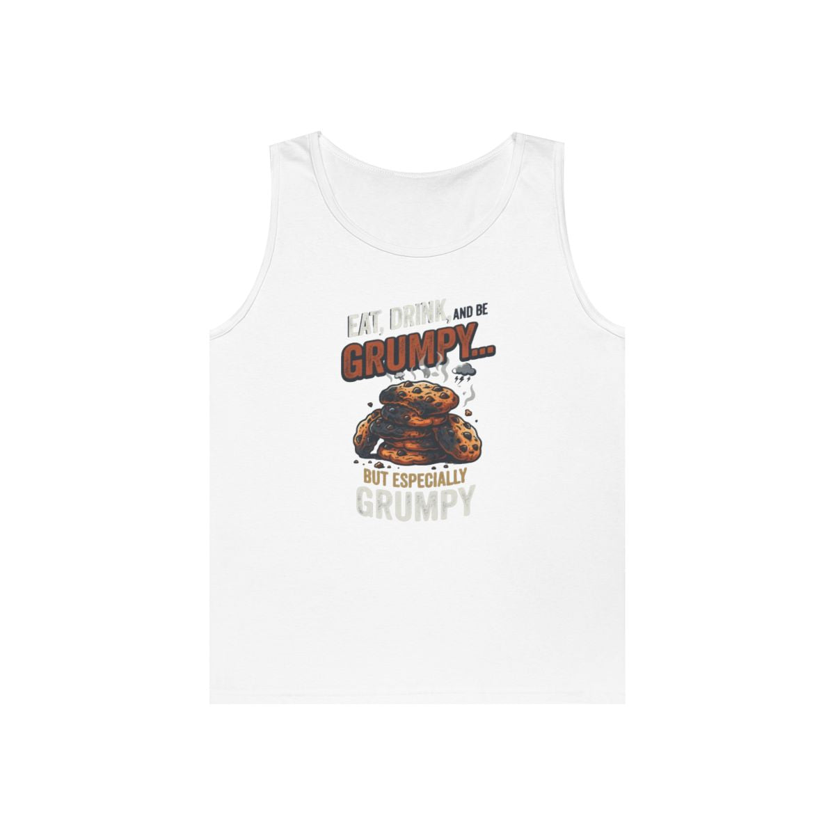 Color: White | Eat Drink And Be Grumpy Tank Top