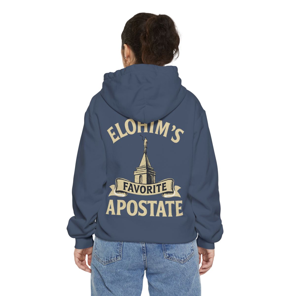 Color: Denim | Elohim Favorite Apostate Garment-Dyed Hoodie