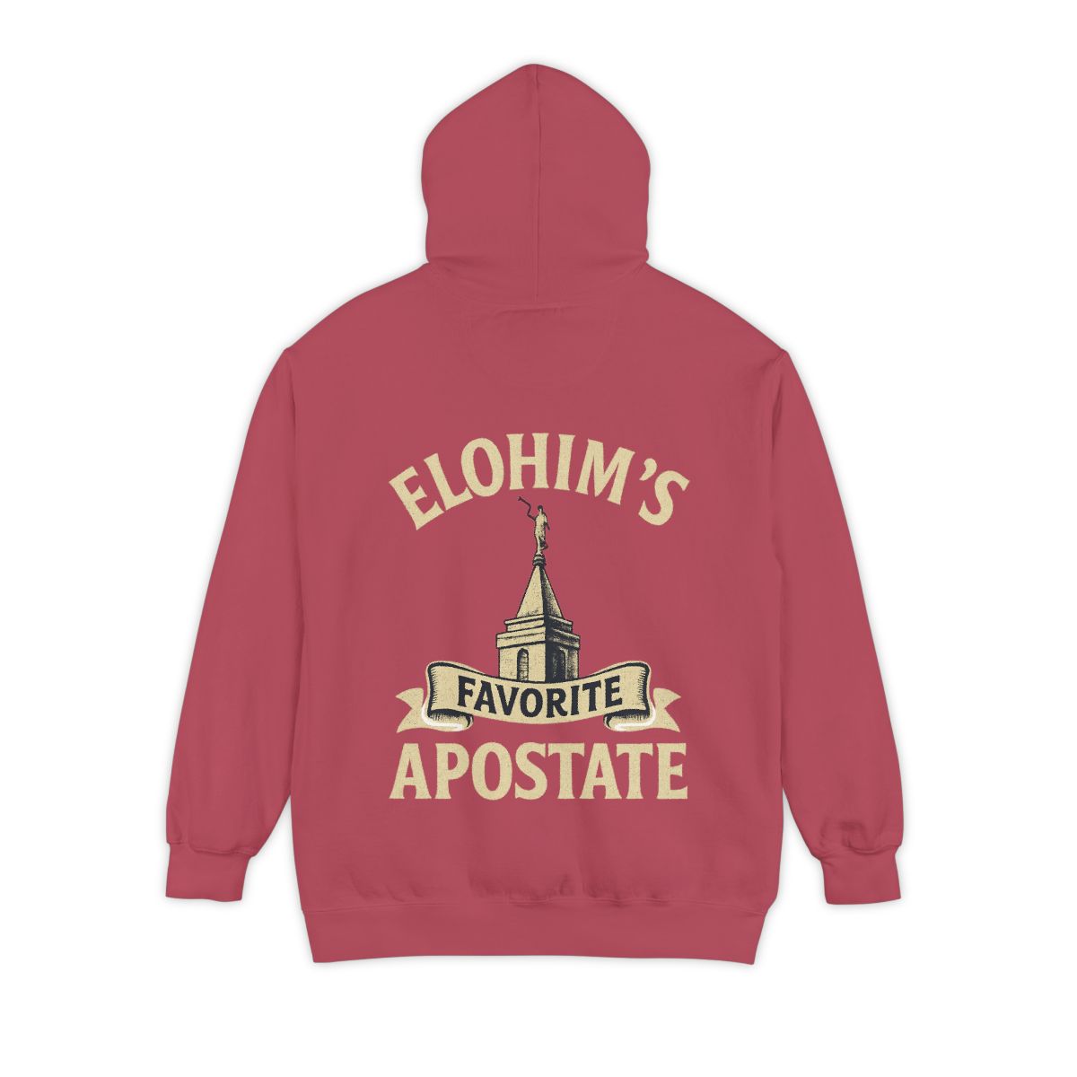 Color: Crimson | Elohim Favorite Apostate Garment-Dyed Hoodie