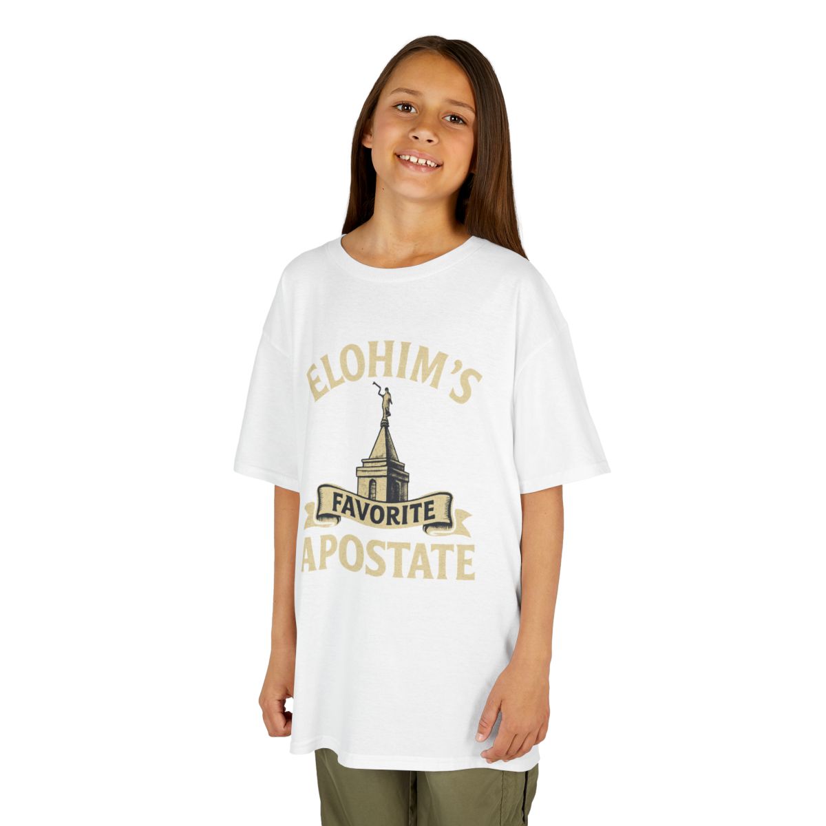 Color: White | Elohim Favorite Apostate Kids Tee