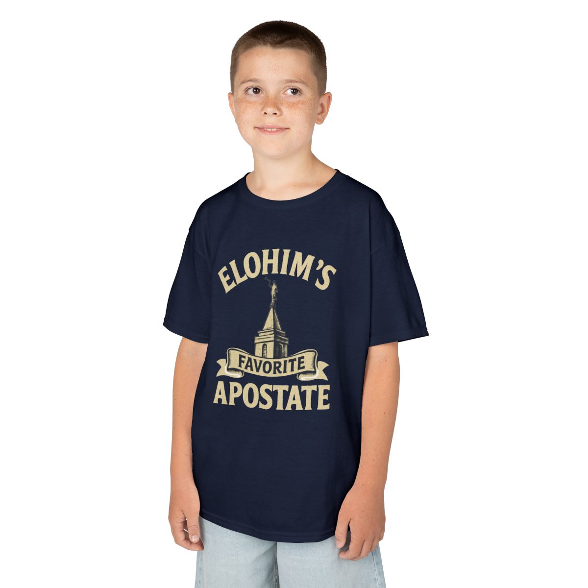 Color: Navy | Elohim Favorite Apostate Kids Tee