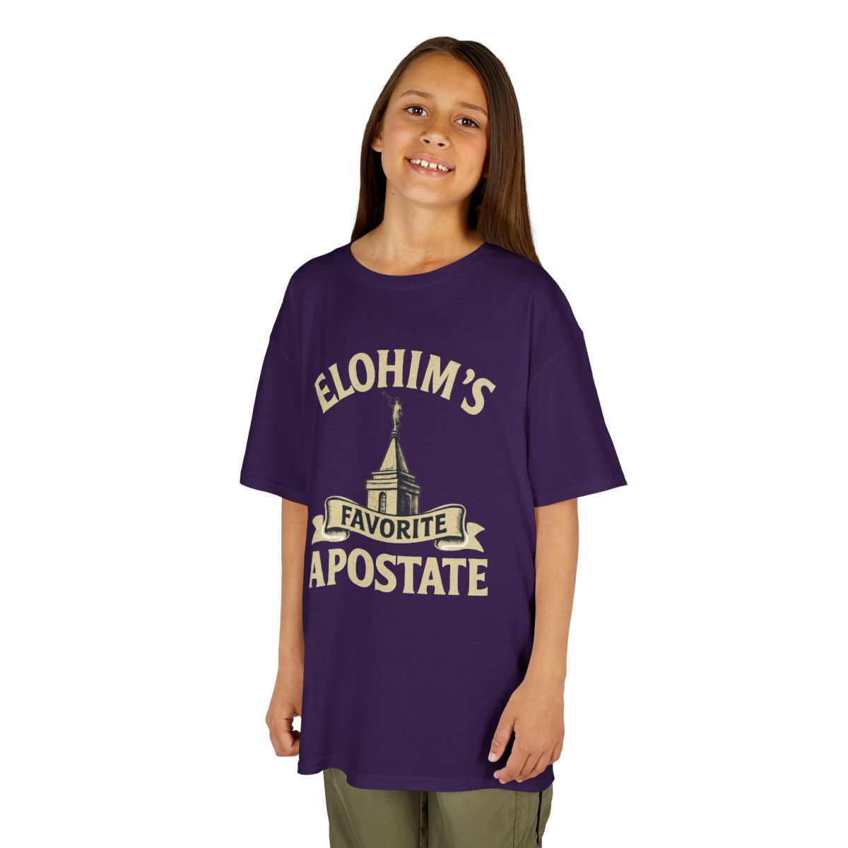 Color: Purple | Elohim Favorite Apostate Kids Tee