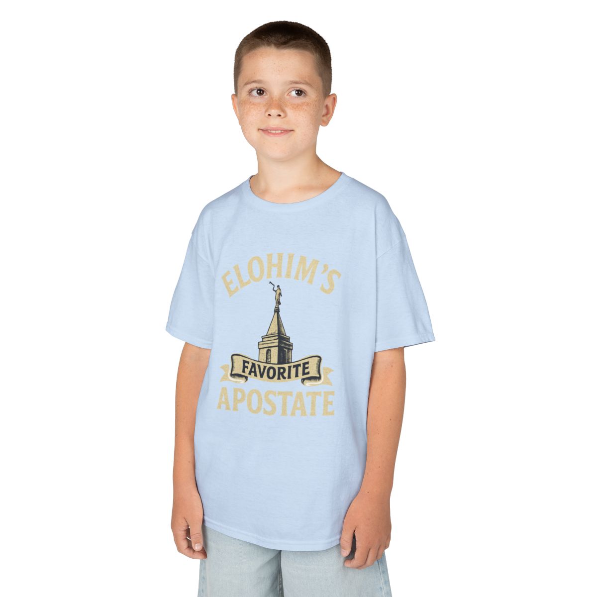 Color: Light Blue | Elohim Favorite Apostate Kids Tee