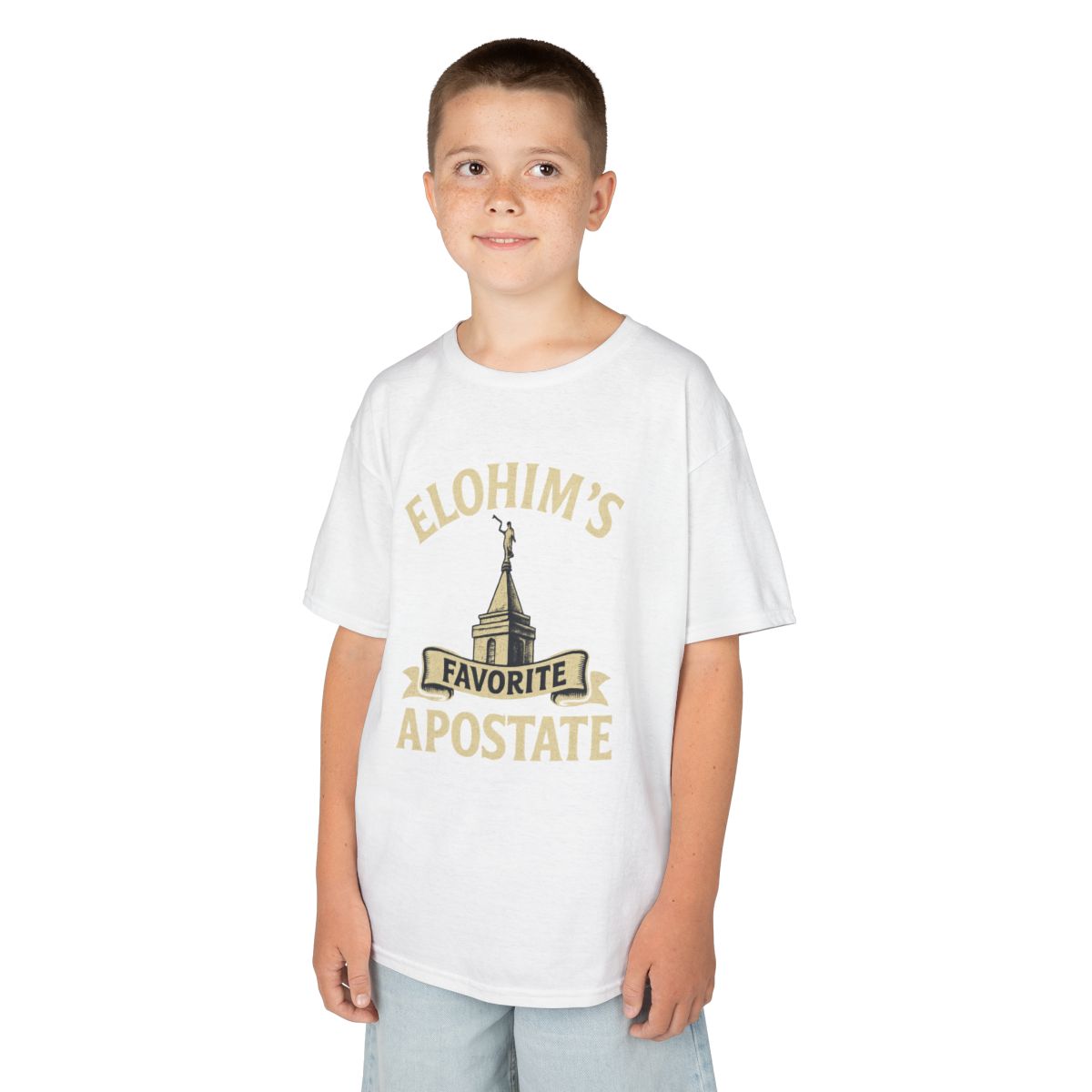 Color: White | Elohim Favorite Apostate Kids Tee