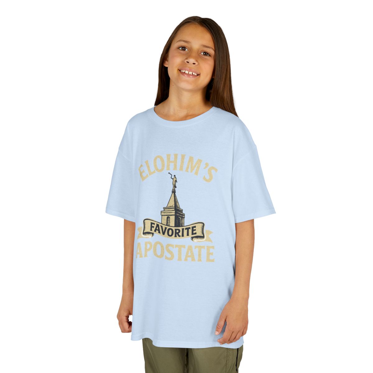 Color: Light Blue | Elohim Favorite Apostate Kids Tee