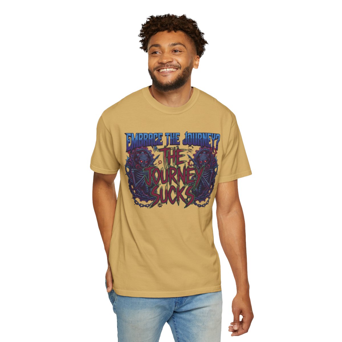 Color: Mustard | Embrace the Journey - The Journey Sucks Unisex Garment-Dyed Tee