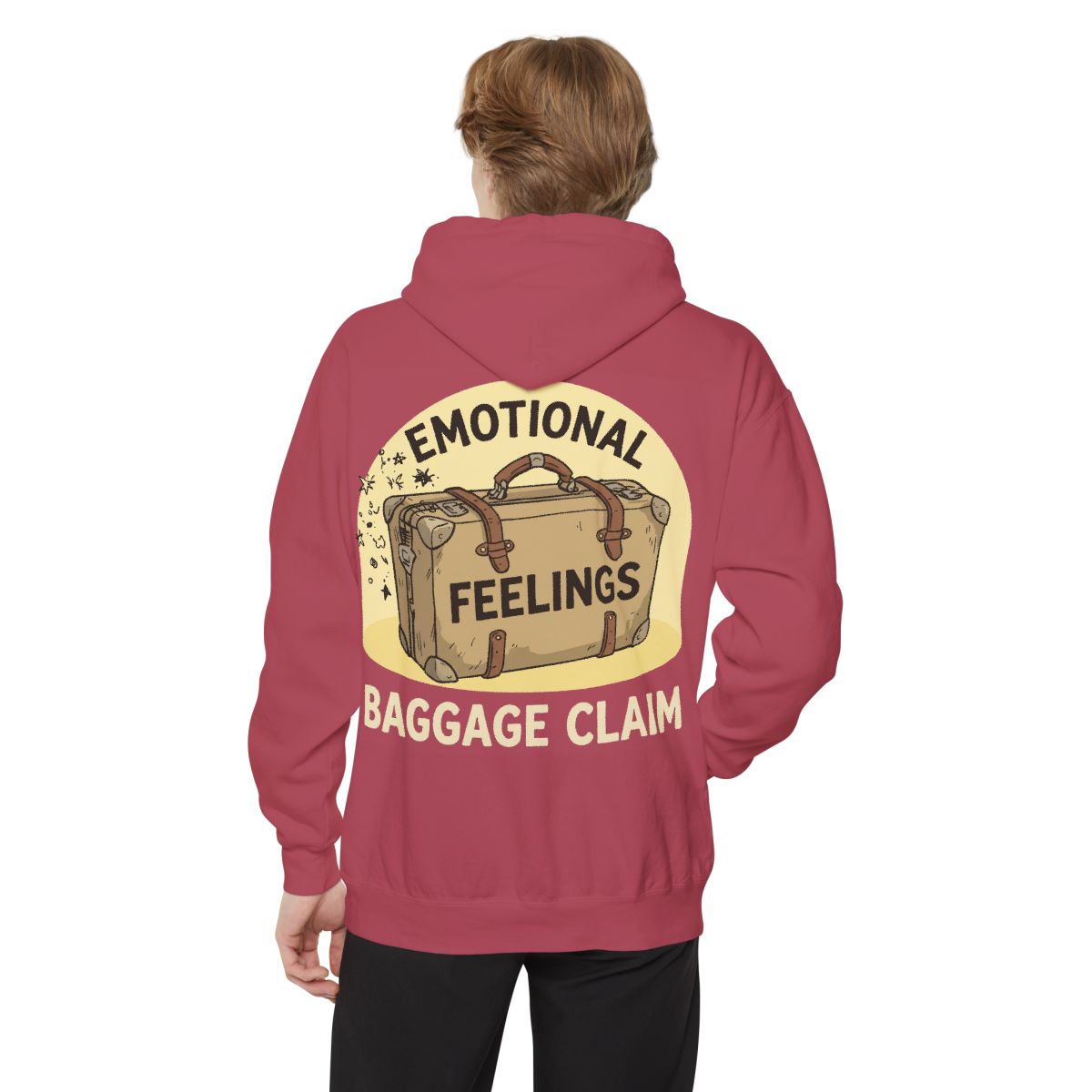 Color: Crimson | Emotional Baggage Claim Garment-Dyed Hoodie