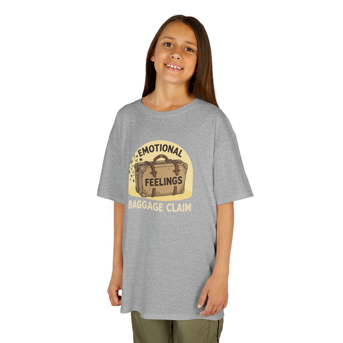Color: Sport Grey | Emotional Baggage Claim Kids Tee