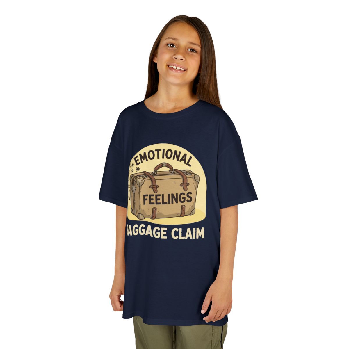 Color: Navy | Emotional Baggage Claim Kids Tee