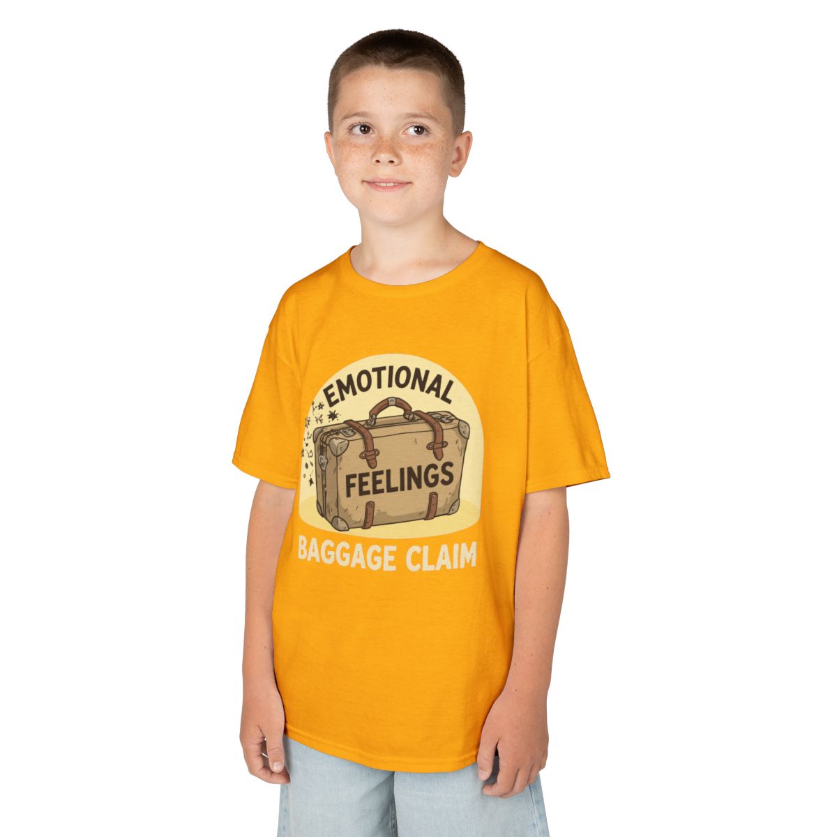 Color: Gold | Emotional Baggage Claim Kids Tee