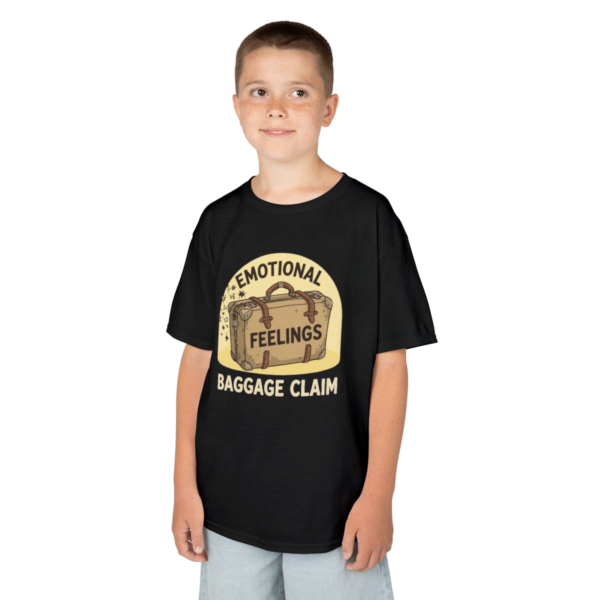 Color: Black | Emotional Baggage Claim Kids Tee