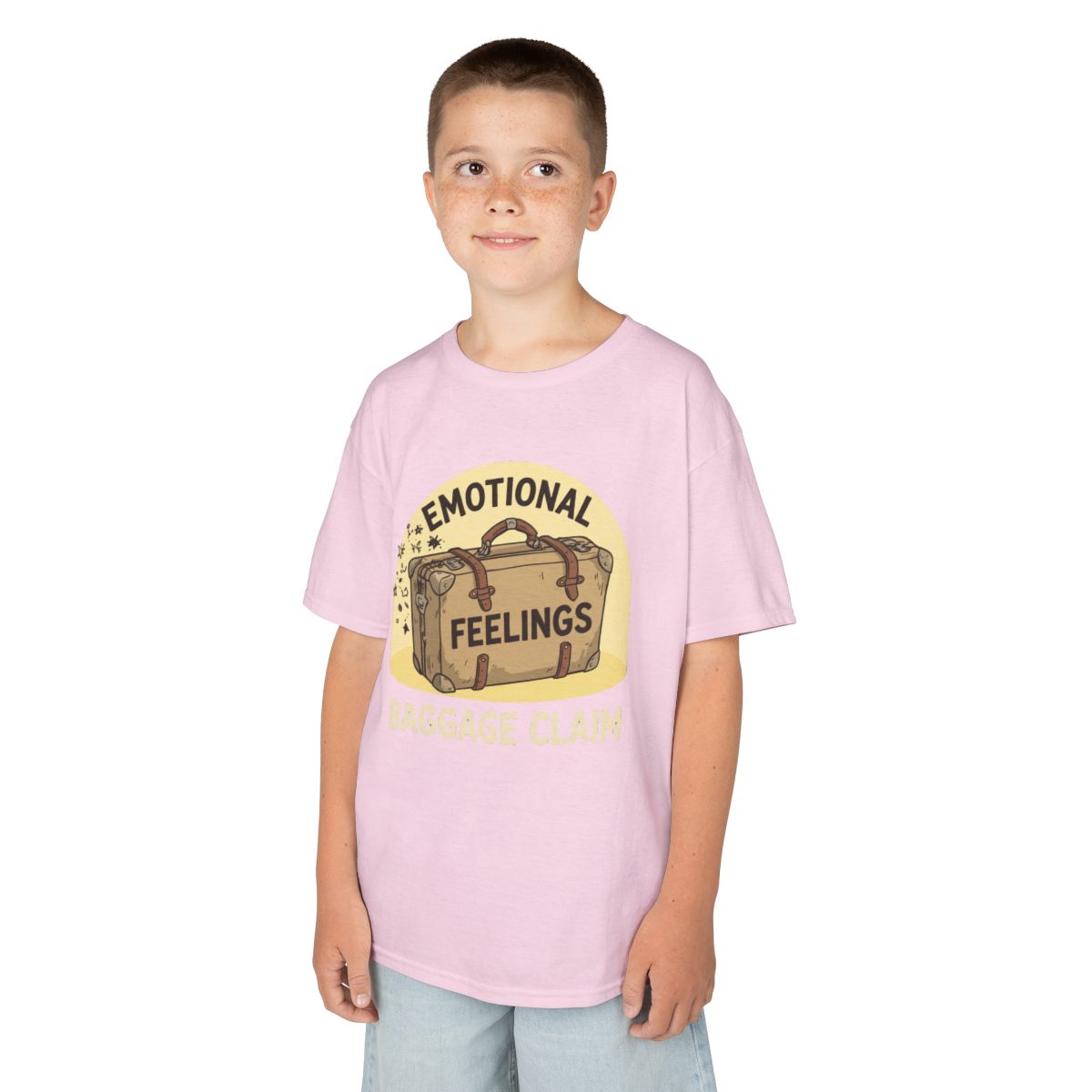 Color: Light Pink | Emotional Baggage Claim Kids Tee