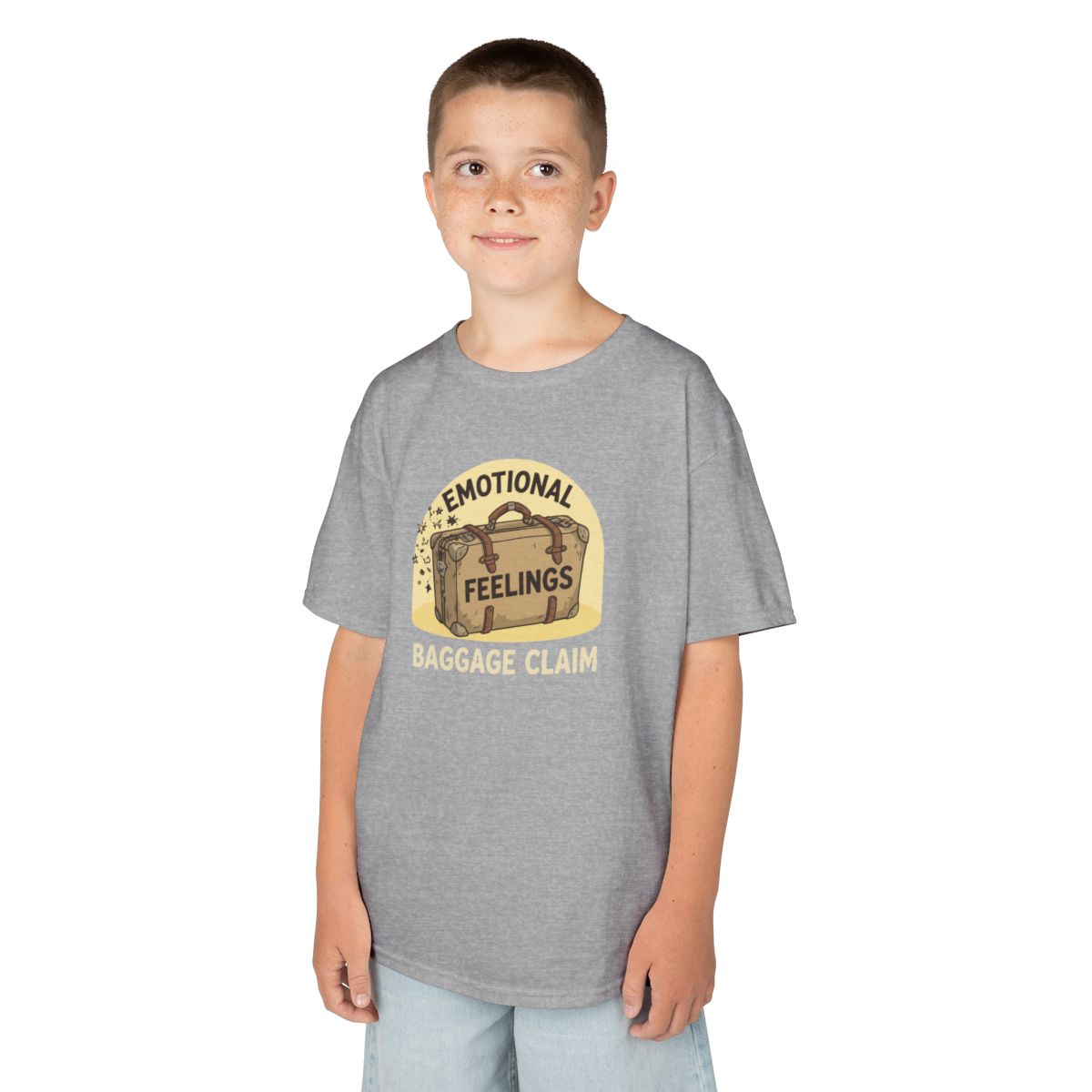 Color: Sport Grey | Emotional Baggage Claim Kids Tee