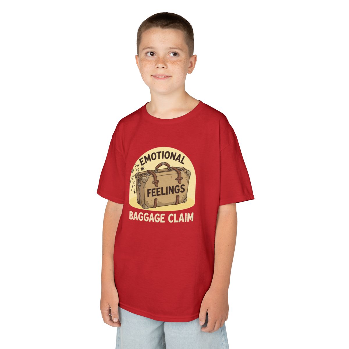 Color: Red | Emotional Baggage Claim Kids Tee