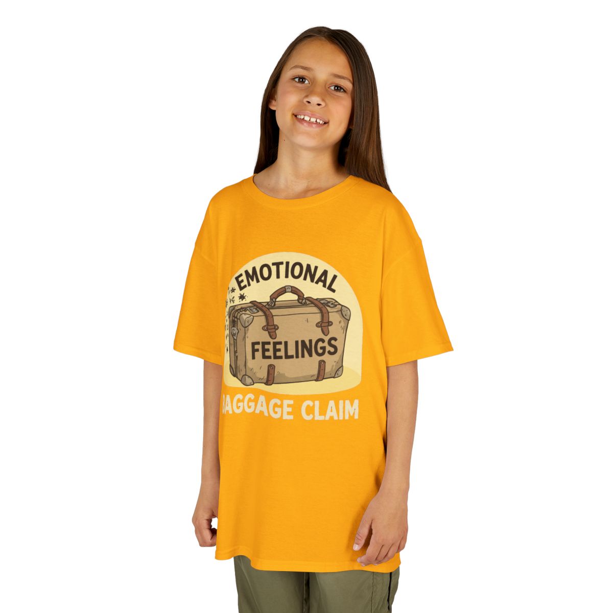 Color: Gold | Emotional Baggage Claim Kids Tee